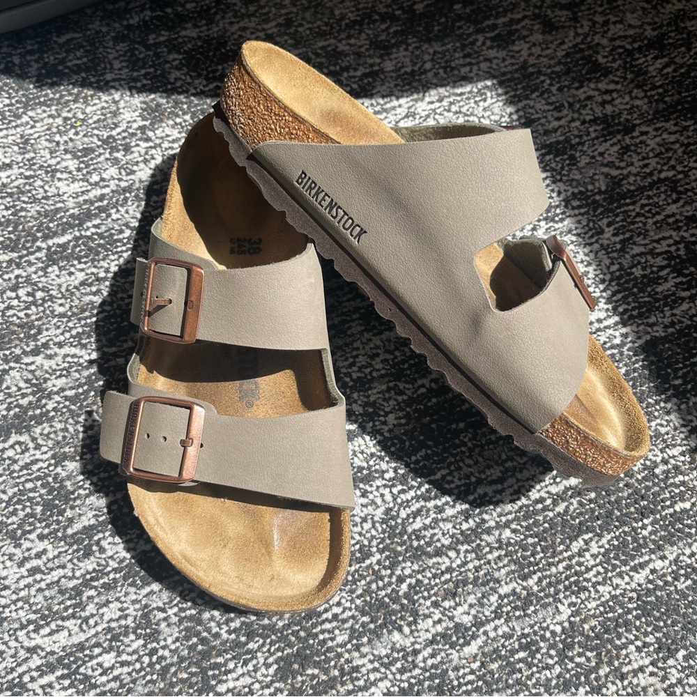 Birkenstock Birkibuc Sandals in Stone